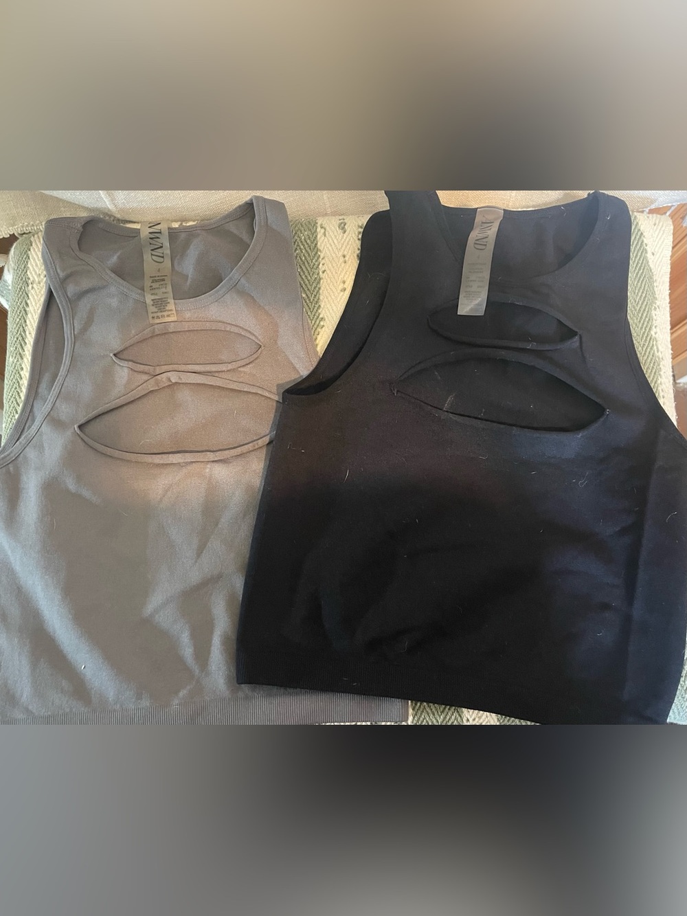 ANWMD Set of 2 take tops with peek a boo front. Size Small